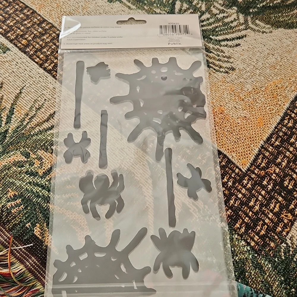 Halloween Gel Clings New In Bag. Spider Theme